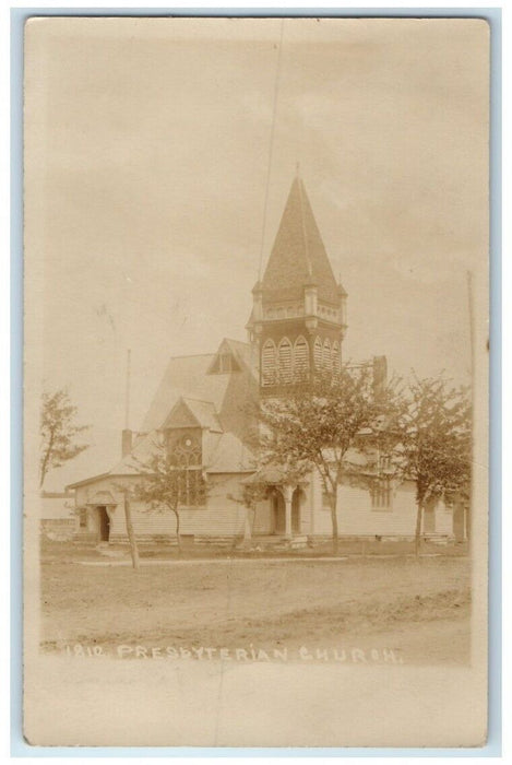 1910 Presbyterian Church Building View Phillipsburg Kansas KS RPPC Postcard