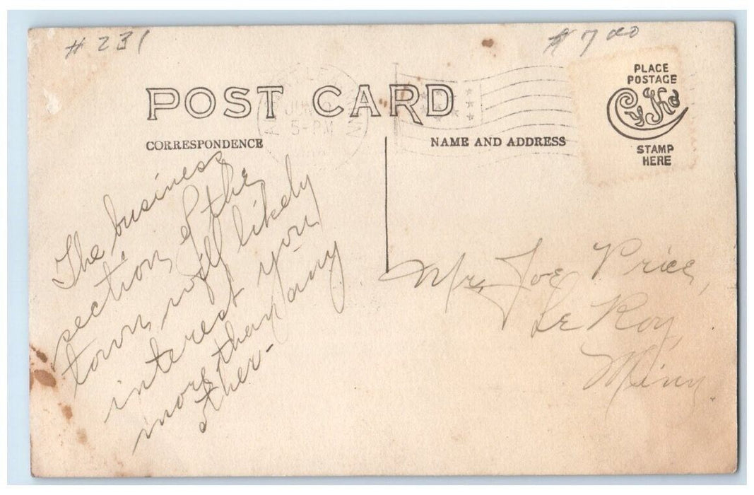 c1910's Broadway Street Business Section Albert Lea MN RPPC Photo Postcard