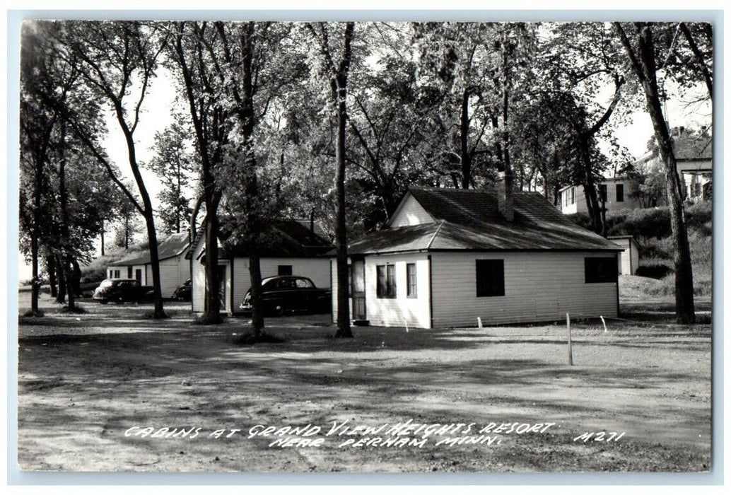 c1940's Cabins At Grand View Heights Resort Near Perham MN RPPC Photo Postcard