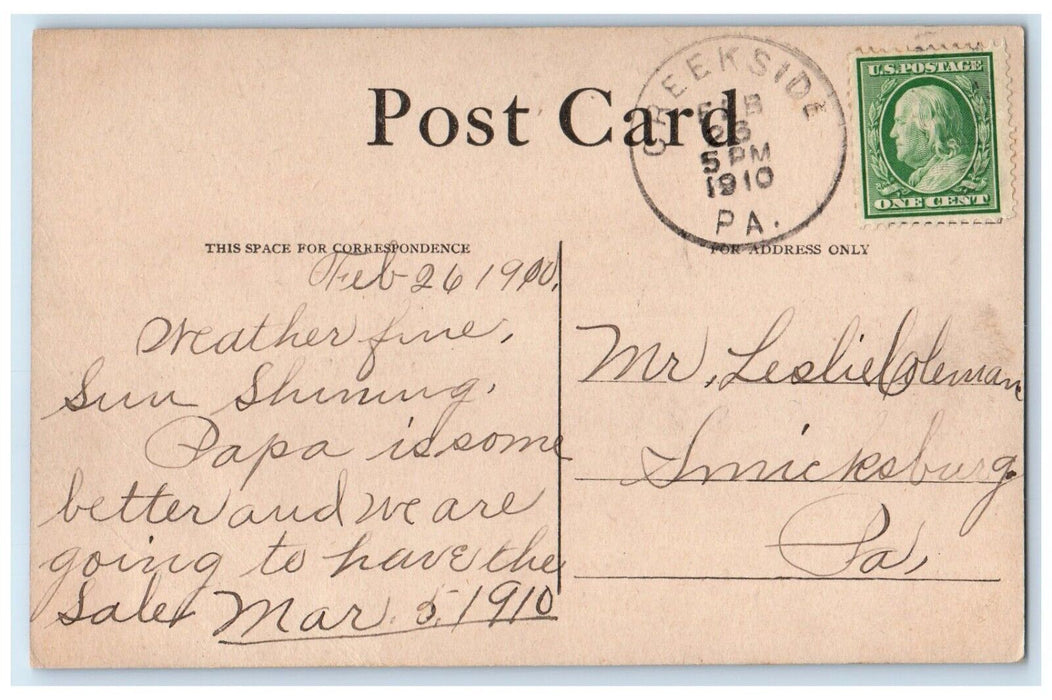1910 Womens Boating On The River Lily Pad Creekside Pennsylvania PA Postcard