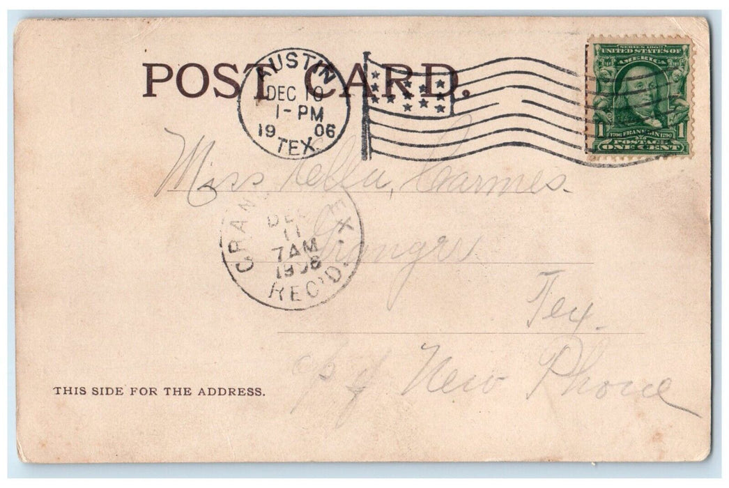 1906 Pretty Woman At The Beach Austin Texas TX Posted Antique Postcard
