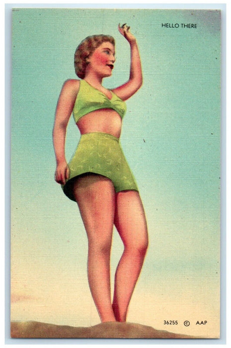 Beach Bathing Beauty Swimsuit Greetings From Seacoast Region Of NH Postcard