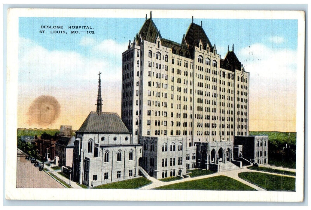 1945 Desloge Hospital Building St. Louis Missouri MO Posted Vintage Postcard