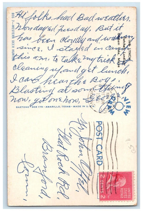 1955 Ing Lynch Fletchers Landing Graham Lake Maine ME, Horse Cowboy Postcard