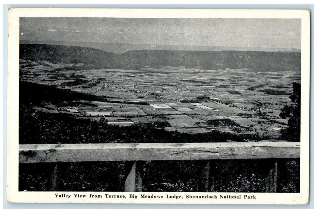 Valley View From Terrace Big Meadows Lodge Shenandoah National Park VA Postcard