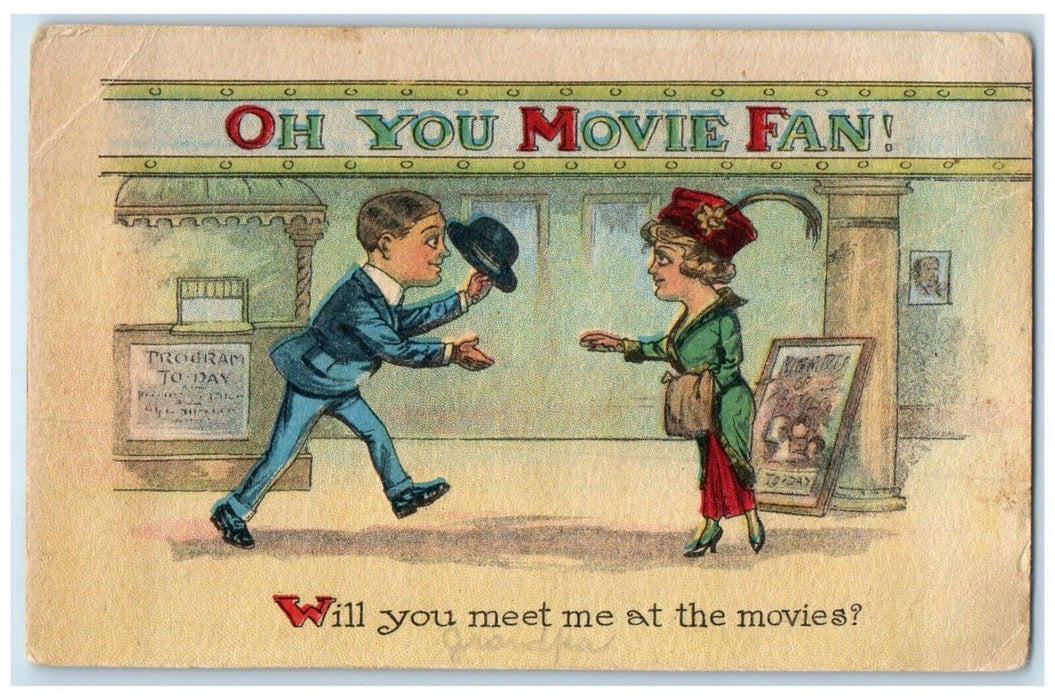 1918 Meet Me At The Movies Vaudeville Lancaster Pennsylvania PA Antique Postcard