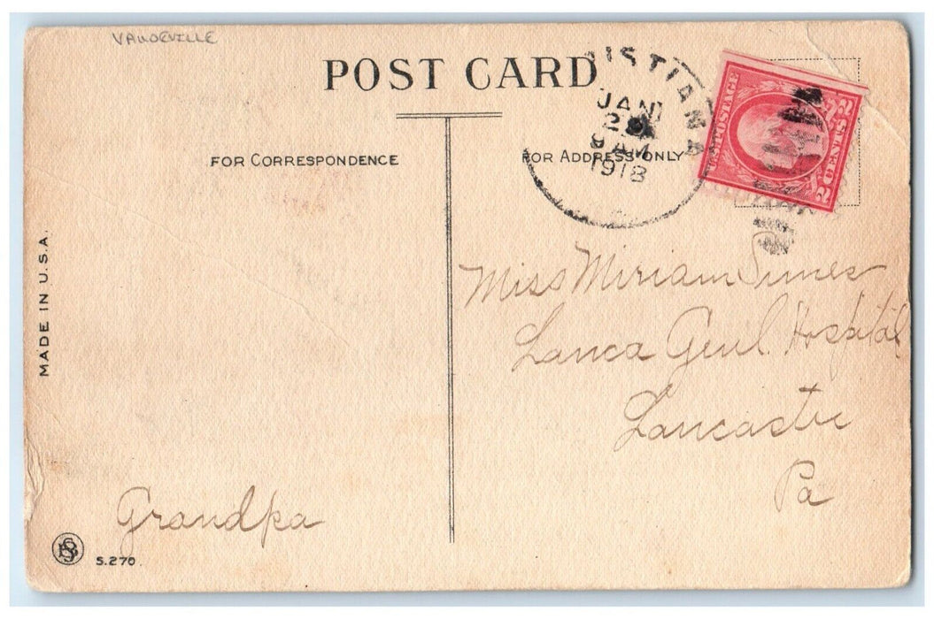 1918 Meet Me At The Movies Vaudeville Lancaster Pennsylvania PA Antique Postcard