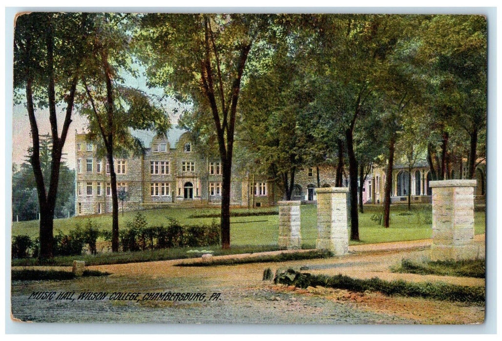 c1910 Music Hall Wilson College Chambersburg Pennsylvania PA Vintage Postcard