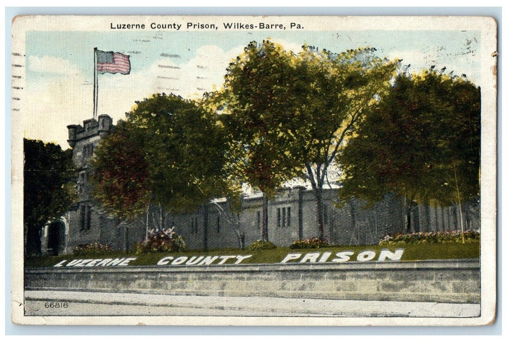 1925 Luzerne County Prison Wilkes-Barre Pennsylvania PA Vintage Antique Postcard