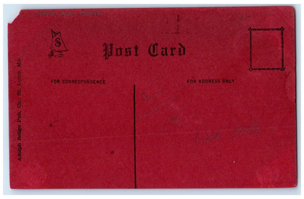 c1910's Hearts Glitter Weird Butt Humor Buttonhole Posted Antique Postcard