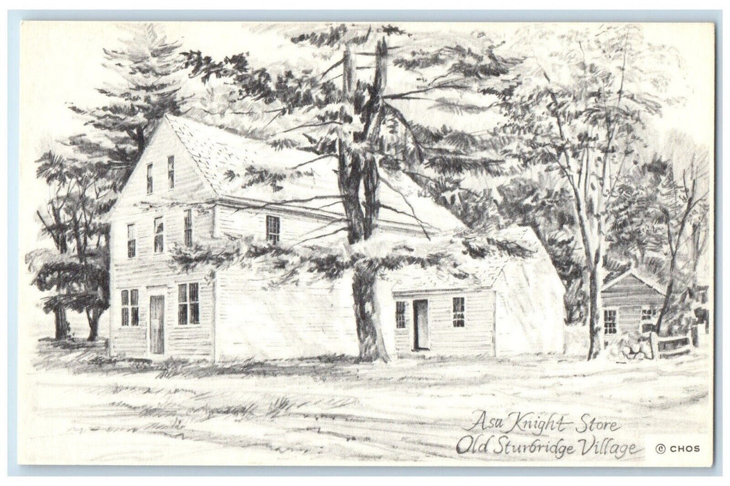 c1940 Asa Knight Store Old Sturbridge Village Massachusetts MA Unposted Postcard