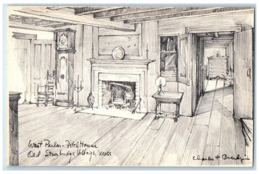 c1940 West Parlor Stephen Fitch Old Sturbridge Village Massachusetts MA Postcard