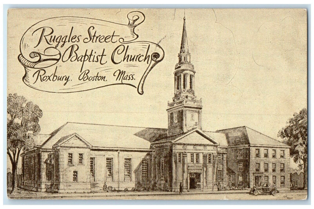 1941 Ruggles Street Baptist Church Roxbury Boston Massachusetts Antique Postcard