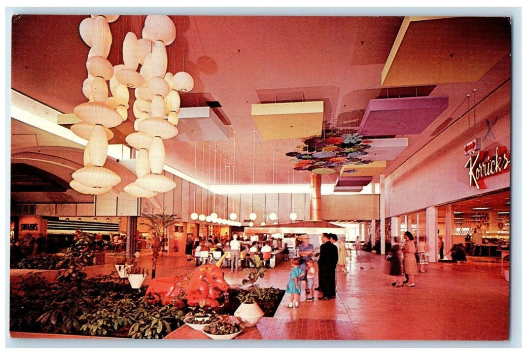 c1950's Court Of Flowers Chris Town Shopping Center Phoenix Arizona AZ Postcard