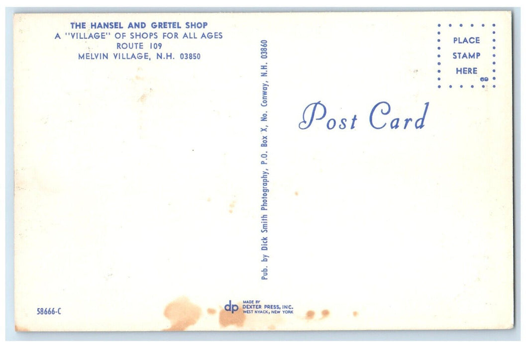 c1950's The Hansel And Gretel Shop Melvin Village New Hampshire NH Postcard