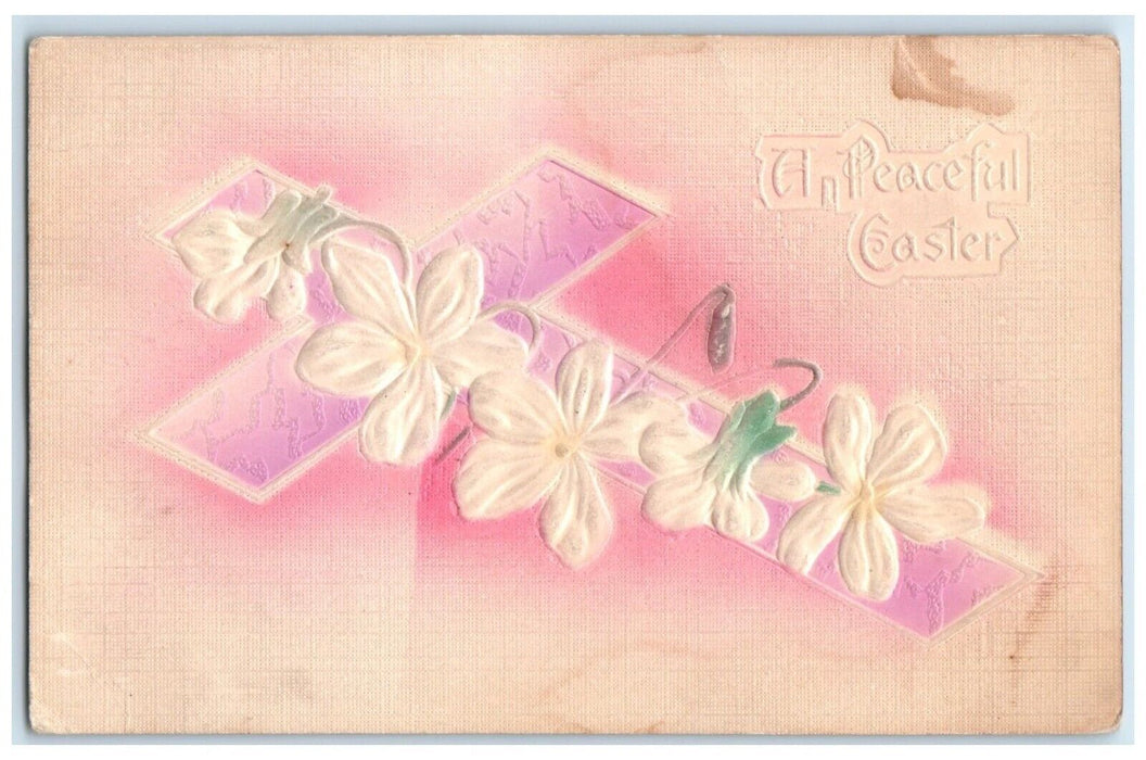1909 Fowlds Minnesota MN DPO 1906-1911 Easter Holy Cross Lily Flowers Postcard
