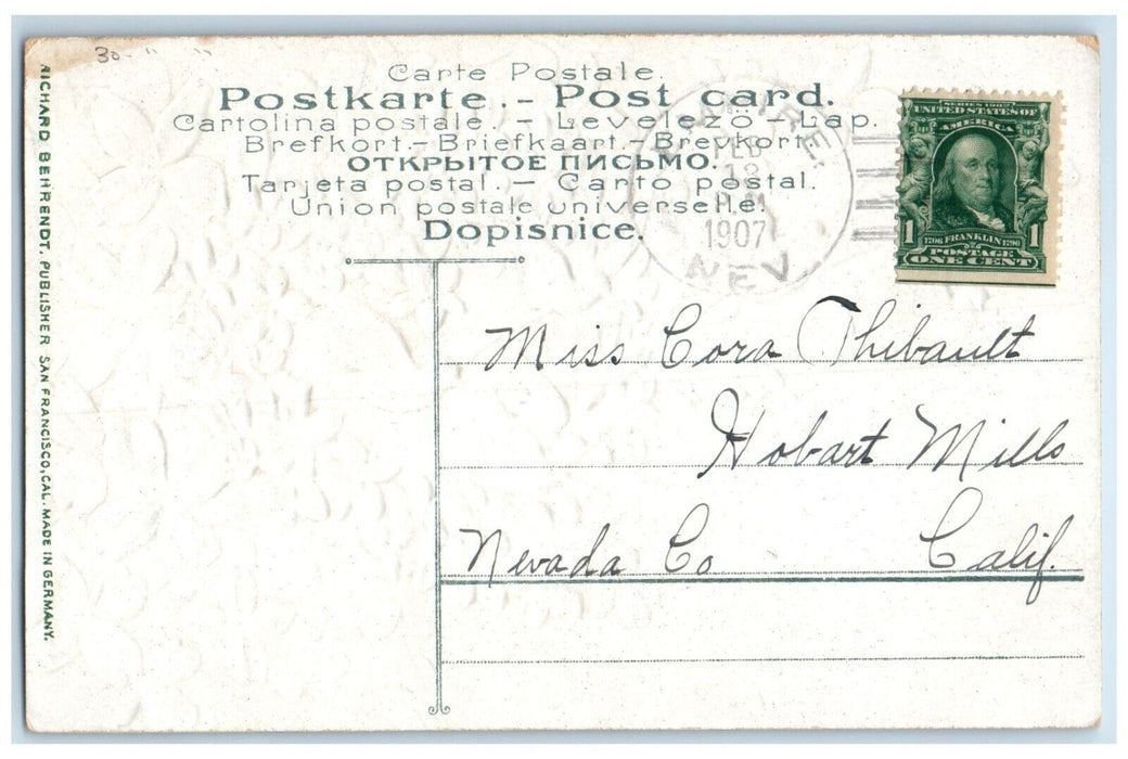 1907 Empire Nevada NV Hobart Mills California Doane Cancel 1 Cent Postcard