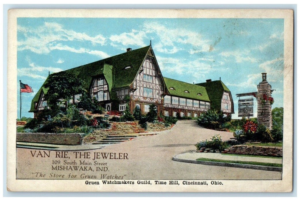 c1910's Gruen Watchmakers Guild Time Hill Cincinnati Ohio OH Antique Postcard