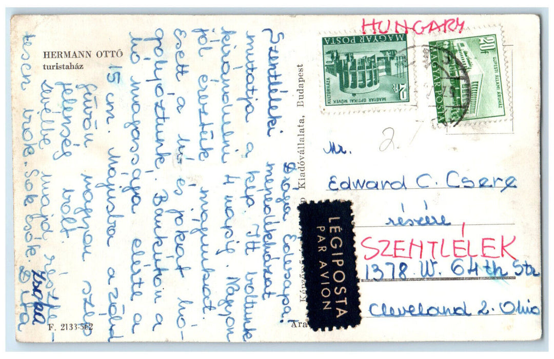 c1940's Hermann Otto Turistahaz Hungary Posted Vintage RPPC Photo Postcard