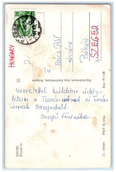 1923 View of Szeged Klauzal Ter Hungary Posted Vintage RPPC Photo Postcard