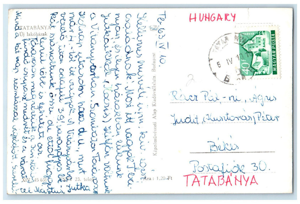 1963 Uj Residential Houses Tatabanya Hungary Vintage RPPC Photo Postcard