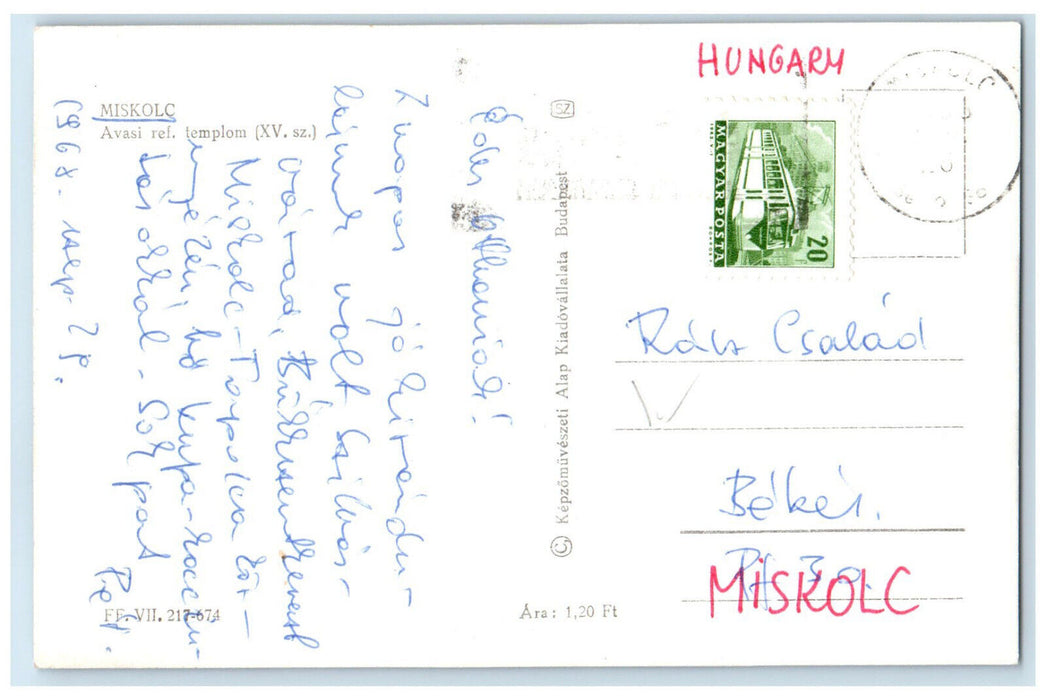 c1940's Avasi Ref. Stamp (15th century) Miskolc Hungary RPPC Photo Postcard