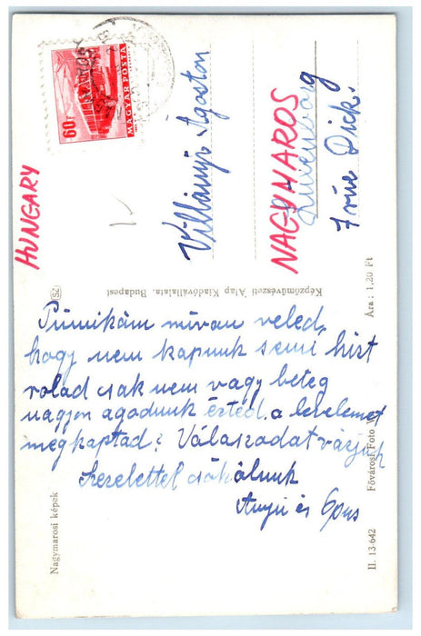 c1950's Nagymarosi Kepek Hungary Posted Vintage Multiview RPPC Photo Postcard