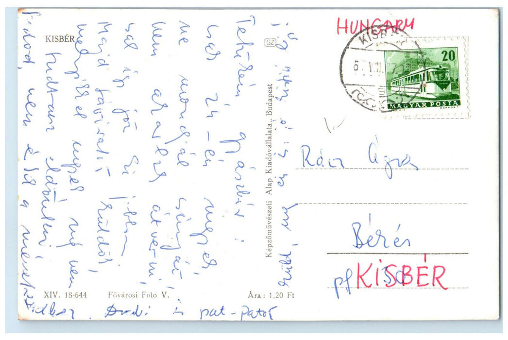 c1960's Kisber Hungary Vintage Posted Multiview RPPC Photo Postcard