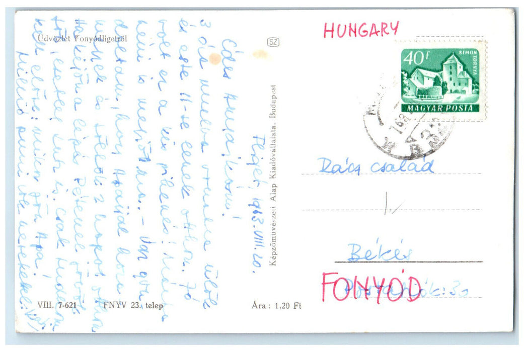 1963 Greetings from Fonyodligetrol Hungary Posted RPPC Photo Postcard