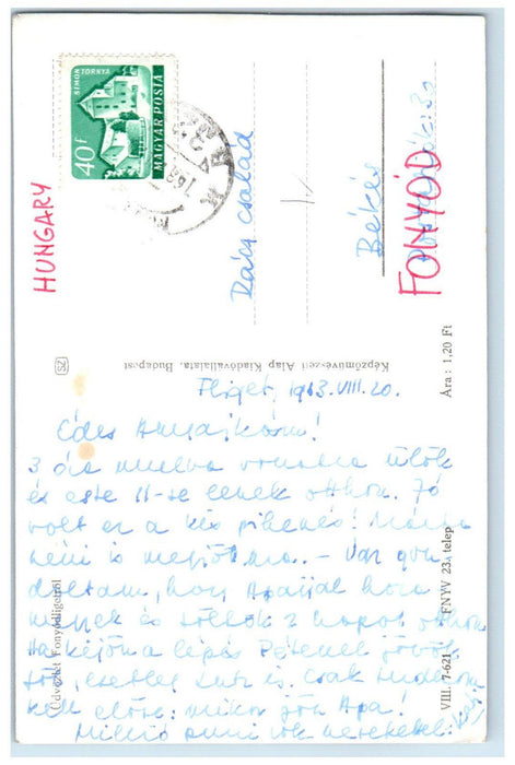 1963 Greetings from Fonyodligetrol Hungary Posted RPPC Photo Postcard