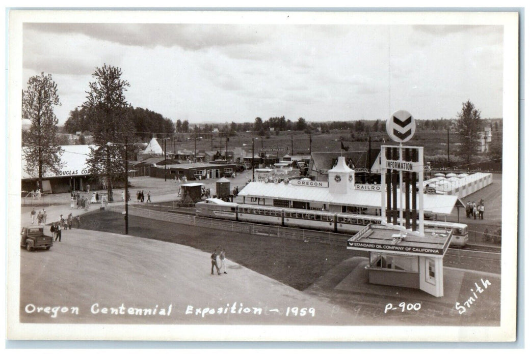 1959 Oregon Centennial Exposition Railroad Smith RPPC Photo Vintage Postcard