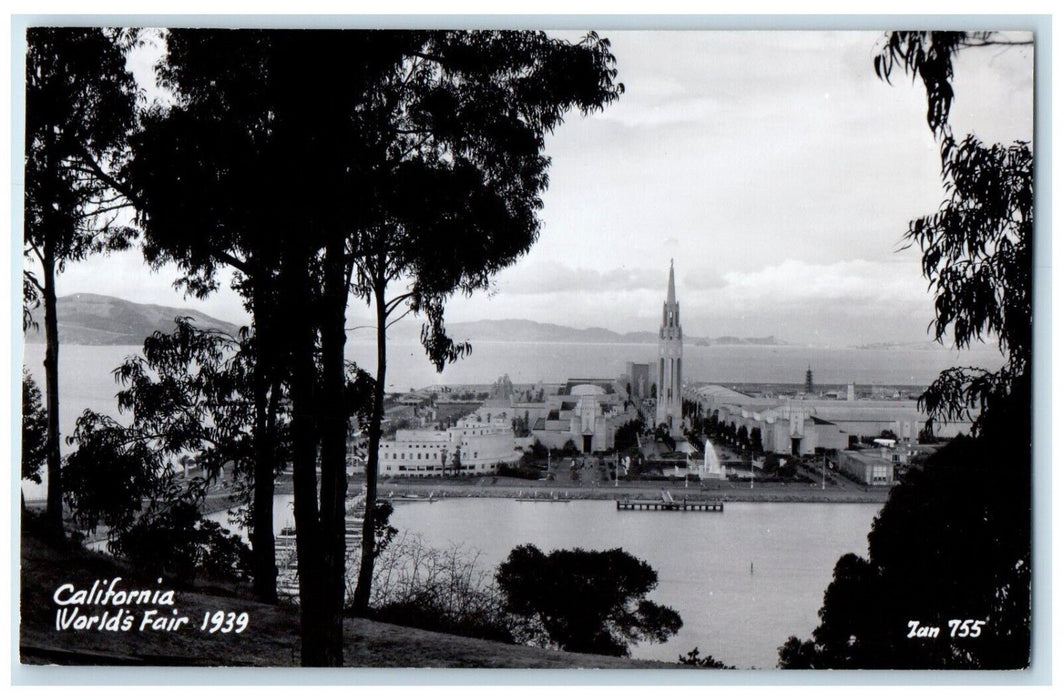1939 California World's Fair Buildings Lake California CA RPPC Photo Postcard