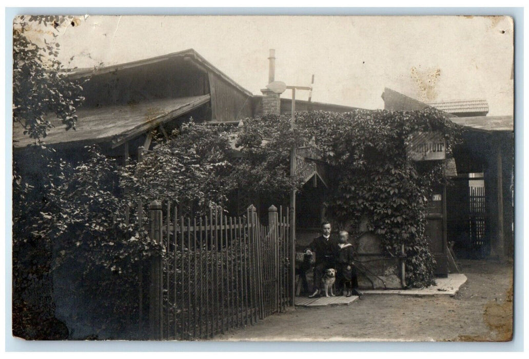 c1910's Terrier Dog Hamburg Germany RPPC Photo Posted Antique Postcard