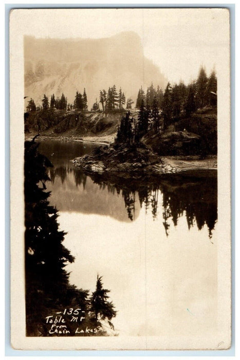 1930 Table Mountain From Chair Lakes Bow Washington WA RPPC Photo Postcard