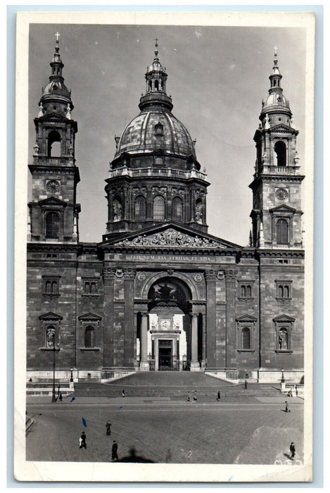 1948 St. Stephen Church Budapest Hungary Posted Vintage RPPC Photo Postcard