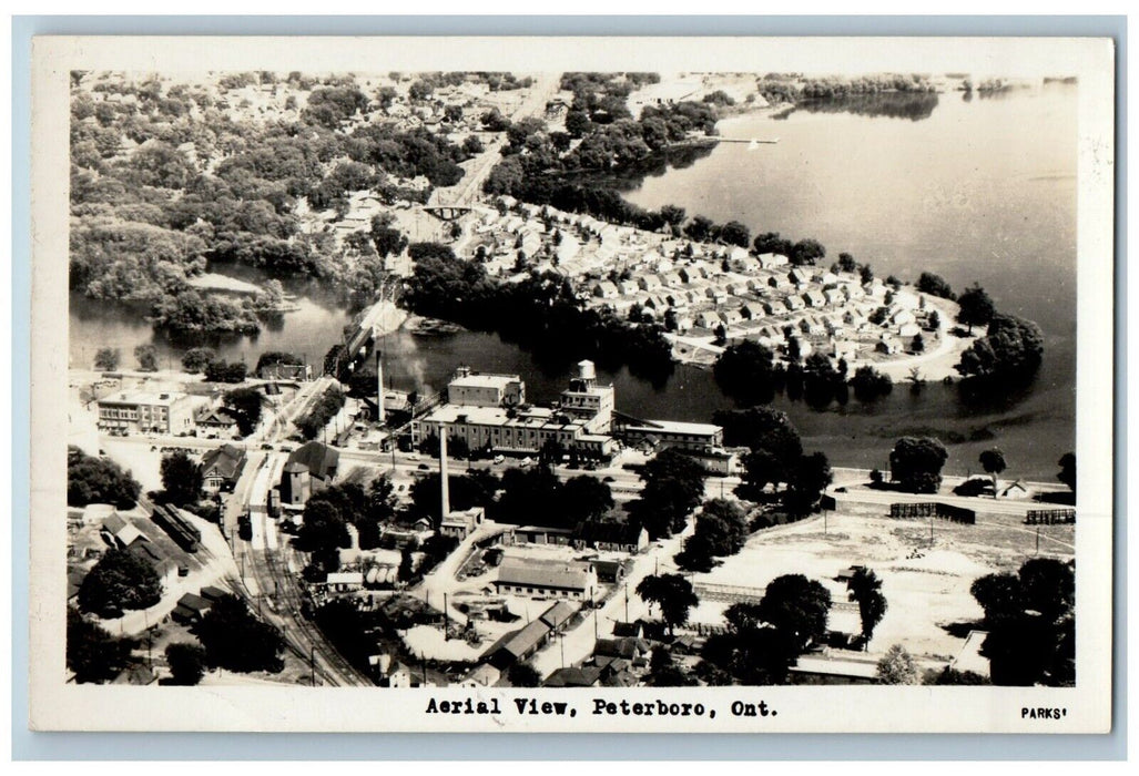 c1940s Aerial View Peterboro Ontario Canada RPPC Photo Unposted Vintage Postcard