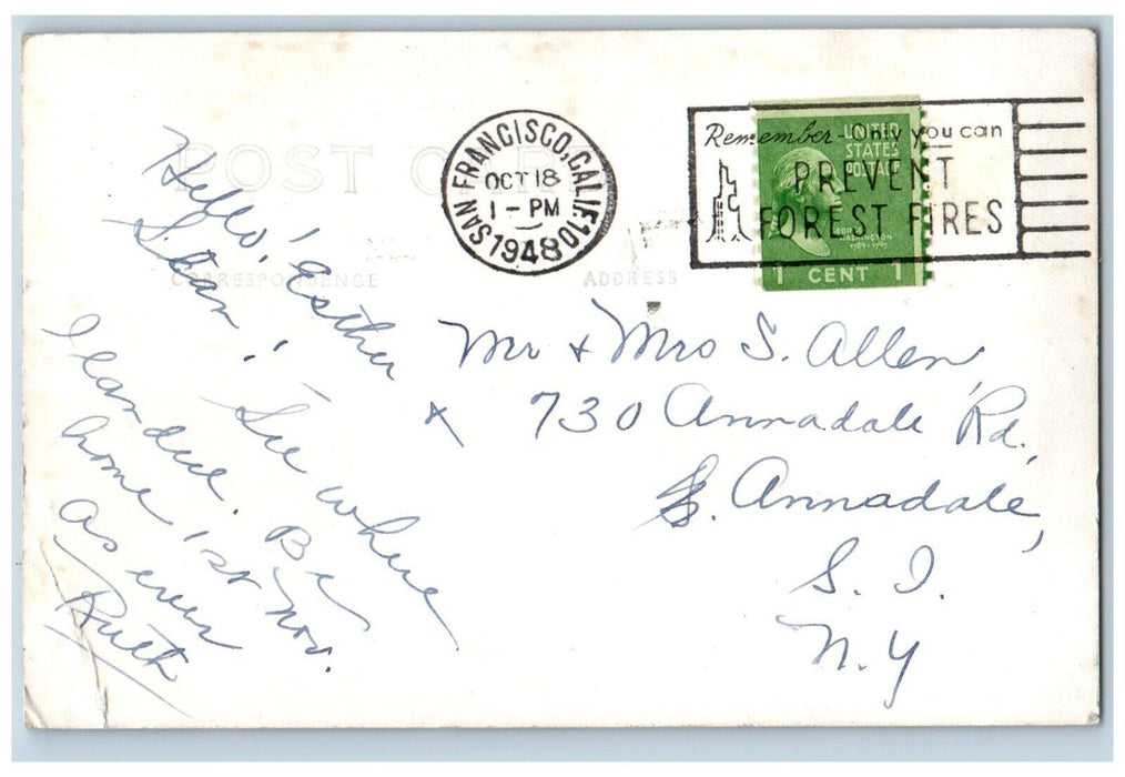1948 The Financial District San Francisco California CA RPPC Photo Postcard