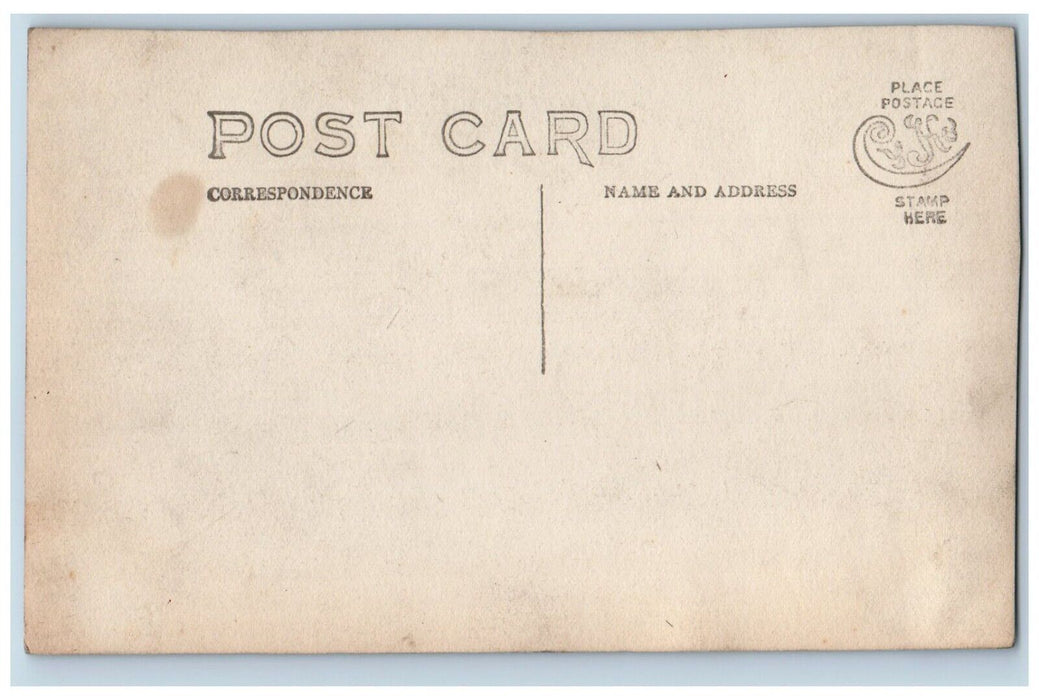c1910's Man Occupational Overalls Railroad Studio RPPC Photo Antique Postcard