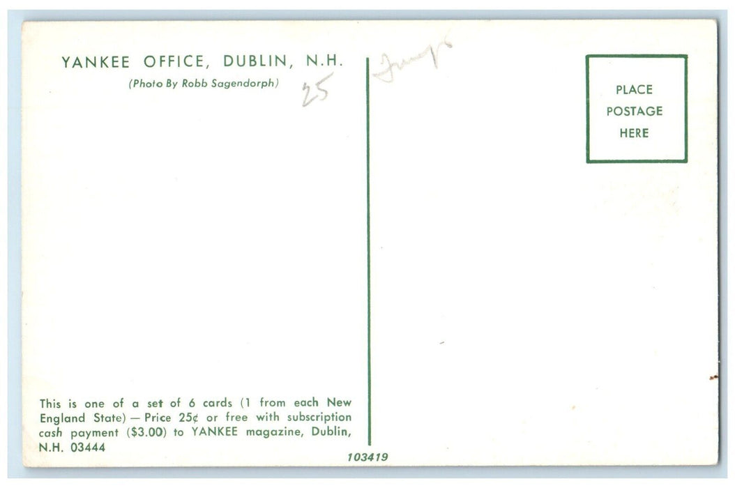 c1960 Exterior Yankee Office Building Dublin New Hampshire NH Unposted Postcard
