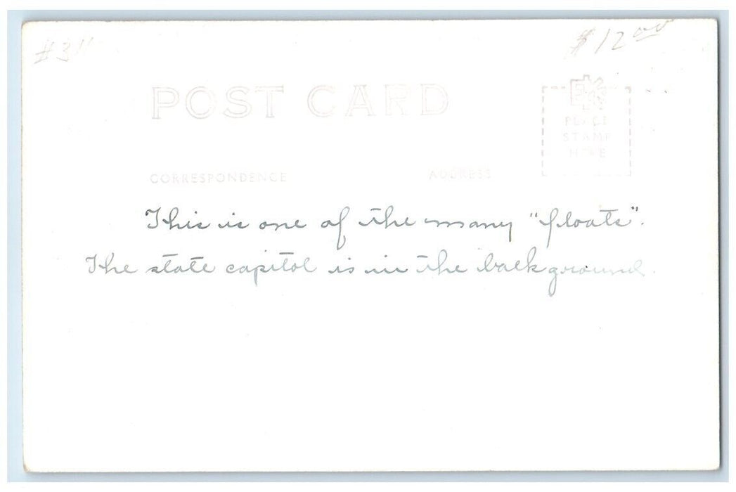 1941 St. Paul Winter Sports Carnival Float Parade View MN RPPC Photo Postcard