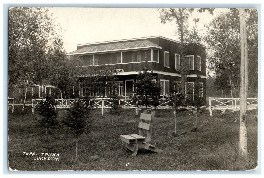 1952 Tepee Tonka Resort View Blackduck Minnesota MN RPPC Photo Posted Postcard