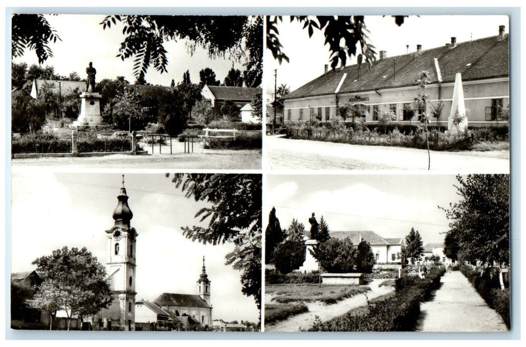 c1940's Soltvadkert Hungary Multiview of Places Buildings RPPC Photo Postcard