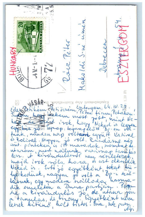 1964 Greetings Esztergombol Hungary Multiview Vintage RPPC Photo Postcard