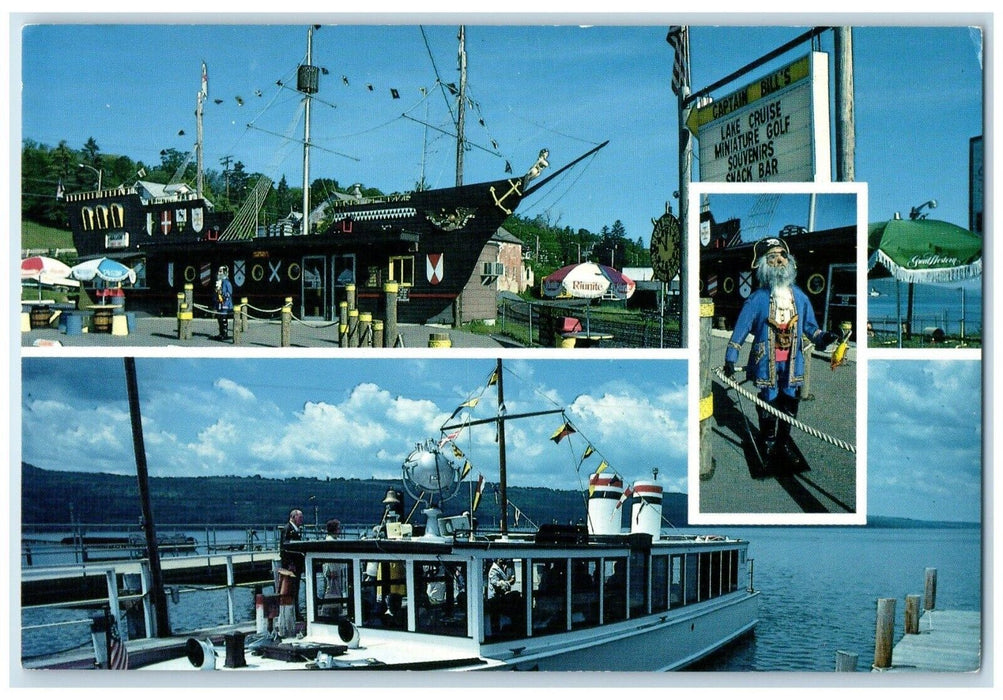 c1950's Capt. Bill's Lake Ride Watkins Glen New York NY Multiview Postcard