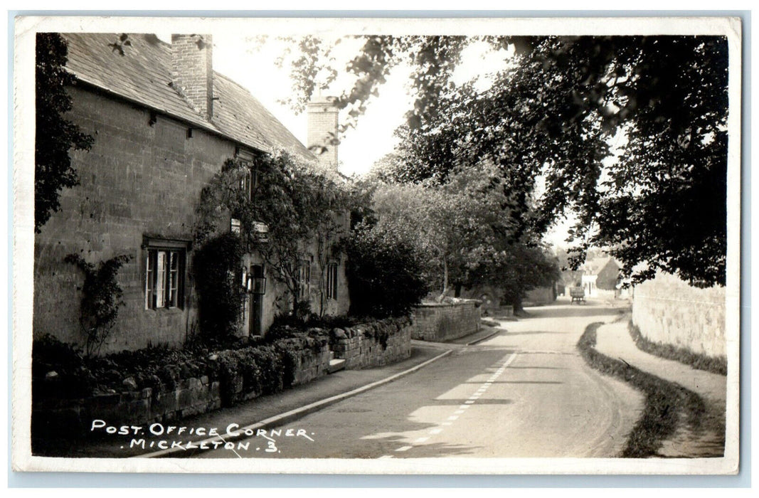 1938 Post Office Corner Mickleton Gloucestershire England RPPC Photo Postcard