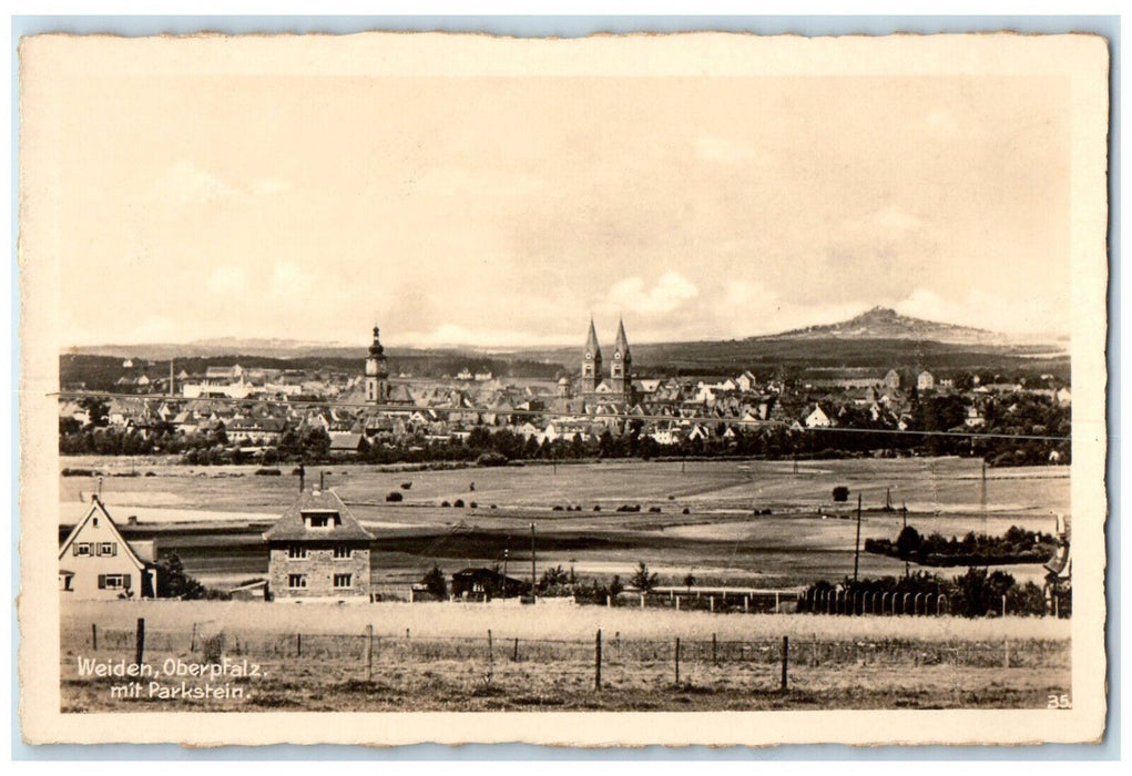 c1930's Weiden Upper Palatinate with Parkstein Germany RPPC Photo Postcard