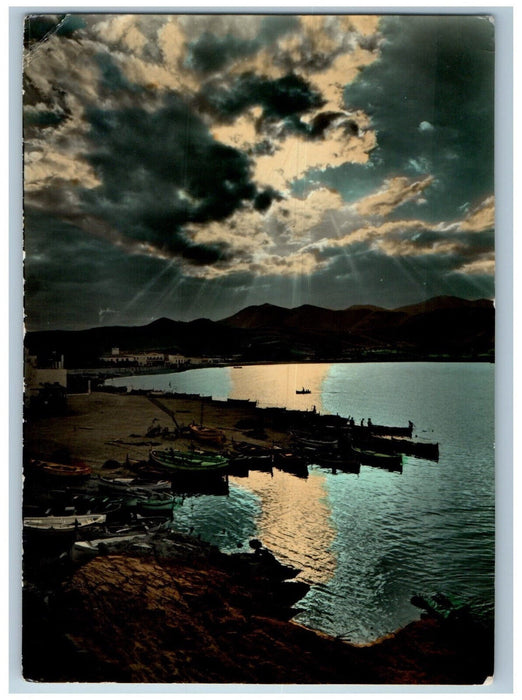 c1910 Counterlight of the Harbour Costa Brava Llansa Spain RPPC Photo Postcard