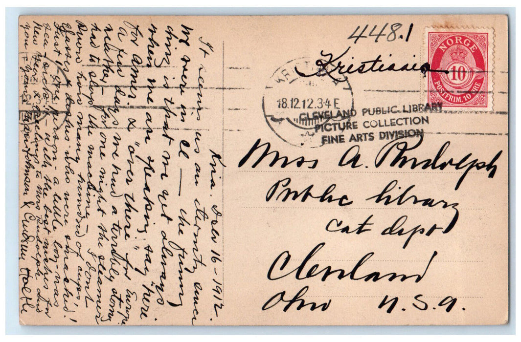 1912 From Kaiser Wilhelm's Christiania Norway Antique RPPC Photo Postcard