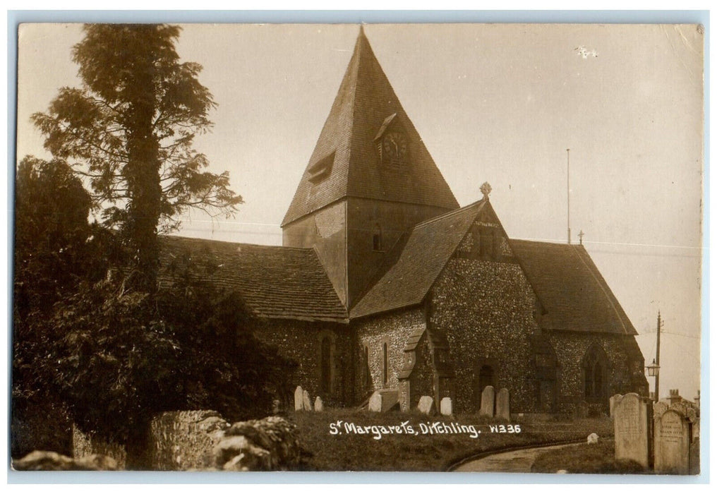 c1910 St. Margarets Ditchling England Posted Antique RPPC Photo Postcard