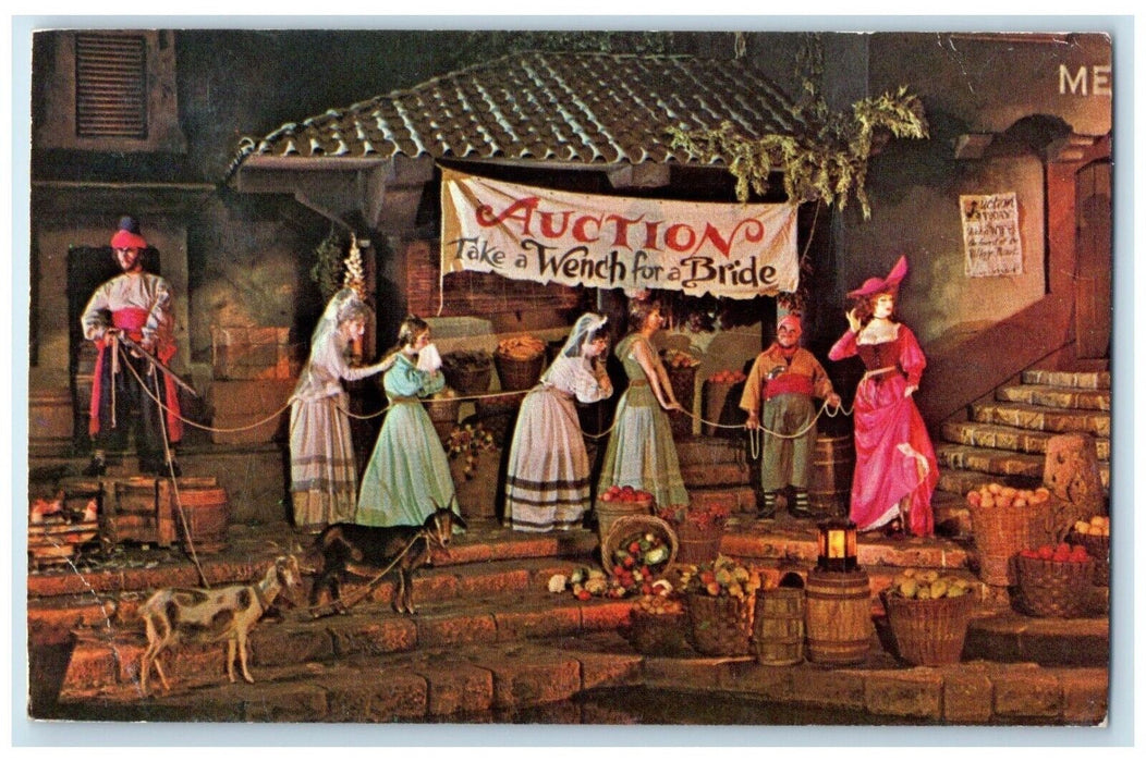 1977 Pirates Of The Caribbean Looting Plundering Pirate Style Disney Postcard